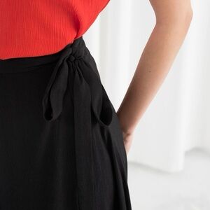 & Other Stories Black A-Line Skirt